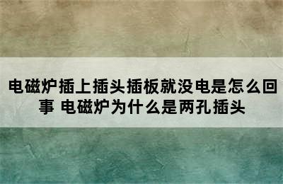 电磁炉插上插头插板就没电是怎么回事 电磁炉为什么是两孔插头